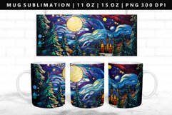 Christmas Night 11oz, 15oz Mug Sublimation PNG Design Product Image 1
