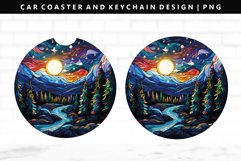 Winter Keychain And Car Coaster Sublimation Design Product Image 1