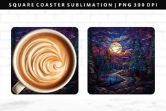 Christmas Night Square Coaster Sublimation Design PNG Product Image 1