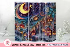 Christmas Night Tumbler Wrap, 20 oz tumbler wrap, Christmas Night Tumbler Wrap, Christmas Tree Png