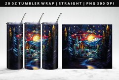 Winter Stained Glass Tumbler Wrap Sublimation Product Image 1