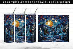 Winter Stained Glass Tumbler Wrap Sublimation Product Image 1