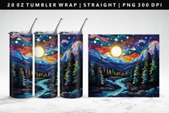 Winter Stained Glass 20oz Tumbler Wrap PNG Product Image 1