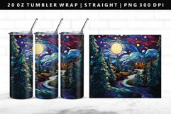Winter Stained Glass 20oz Tumbler Wrap PNG Product Image 1