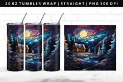 Winter Stained Glass Tumbler Wrap Sublimation Product Image 1