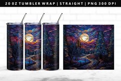 Winter Stained Glass 20oz Tumbler Wrap PNG Product Image 1