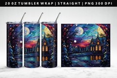 Winter Stained Glass 20oz Tumbler Wrap PNG Product Image 1