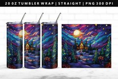 Winter Stained Glass Tumbler Wrap Sublimation Product Image 1