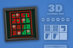 Christmas Night with Sneeking Santa Layered Papercut Product Image 1