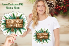 Large Rustic Funny Christmas Sublimation 30cm x 30cm PNG Product Image 1