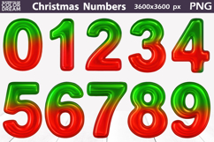 Christmas Alphabet &amp; Numbers | 3D Balloon Red Green Clipart Product Image 3