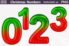 Christmas Balloon Numbers PNG | Festive Number Clipart Product Image 2