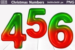 Christmas Balloon Numbers PNG | Festive Number Clipart Product Image 3
