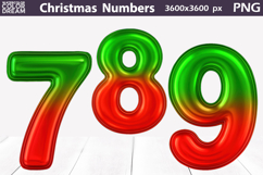 Christmas Balloon Numbers PNG | Festive Number Clipart Product Image 4