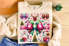 Christmas Nurse PNG, Coquette Bow PNG, Nurse Christmas PNG Product Image 1