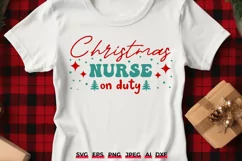 Christmas Nurse On Duty SVG, Nurse Xmas Trendy Cricut File Product Image 1