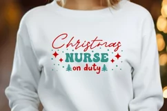 Christmas Nurse On Duty SVG, Nurse Xmas Trendy Cricut File Product Image 2
