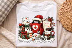Christmas Nurse PNG, Holiday Medical Collage Sublimation Product Image 1