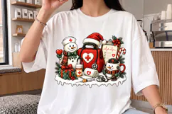 Christmas Nurse PNG, Holiday Medical Collage Sublimation Product Image 3