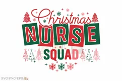 Christmas Nurse Squad SVG Very Merry PNG T-shirt Design Product Image 1