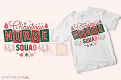 Christmas Nurse Squad SVG Very Merry PNG T-shirt Design Product Image 2