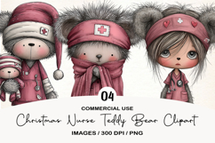 Christmas Nurse Teddy Bear Clipart Product Image 1