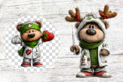 Christmas Nurse Teddy Bear Clipart Product Image 2