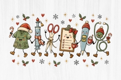 Christmas Nurse Tools Character Bundle PNG Product Image 1