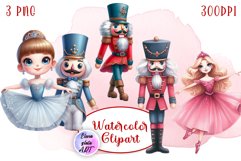 Watercolor Christmas Nutcracker Clipart, Nutcracker PNG Product Image 1