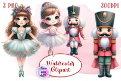 Watercolor Christmas Nutcracker Clipart, Nutcracker PNG Product Image 1