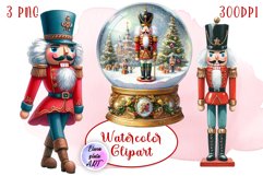 Watercolor Christmas Nutcracker Clipart, Nutcracker PNG Product Image 1