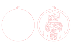 Christmas Nutcracker Ornament SVG, Laser Cut Wood Round Product Image 2