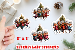 Christmas stickers, Humor old lady and best friends dancing Product Image 1