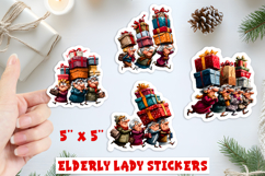 Christmas stickers, Humor old ladies friends, shopping Product Image 1