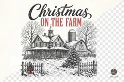 Christmas on the farm PNG - Retro western Christmas Product Image 1