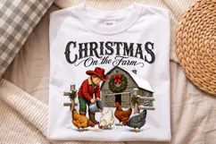 Christmas On The Farm PNG - Vintage Country Barn Shirt Product Image 2