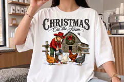 Christmas On The Farm PNG - Vintage Country Barn Shirt Product Image 3