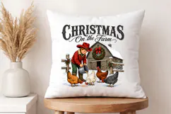 Christmas On The Farm PNG - Vintage Country Barn Shirt Product Image 4
