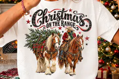 Christmas on the Range Western Cowboy & Horses Christmas PNG Product Image 3