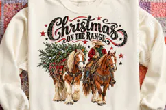 Christmas on the Range Western Cowboy & Horses Christmas PNG Product Image 4