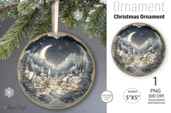 Christmas village Ornament| Christmas Round Ornament House Product Image 1