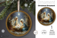 Round Christmas Nativity Ornament|Ornament Nativity Scene Product Image 1