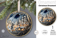 Christmas village Ornament| Christmas Round Ornament House Product Image 1
