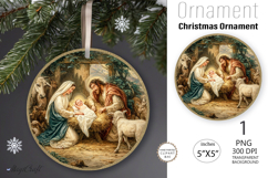 Round Christmas Nativity Ornament|Ornament Nativity Scene Product Image 1