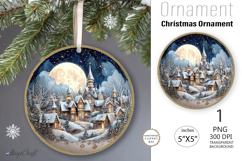 Christmas village Ornament| Christmas Round Ornament House Product Image 1