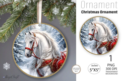 Christmas horse Ornament| Round ornament| Christmas| horse Product Image 1