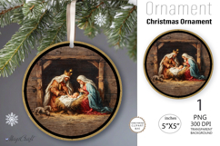 Round Christmas Nativity Ornament|Ornament Nativity Scene Product Image 1