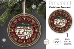 Christmas village Ornament| Christmas Round Ornament House Product Image 1