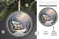 Christmas village Ornament| Christmas Round Ornament House Product Image 1