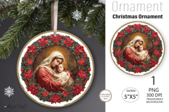 Christmas Nativity Scene|Round Ornament| Mary and Jesus Product Image 1